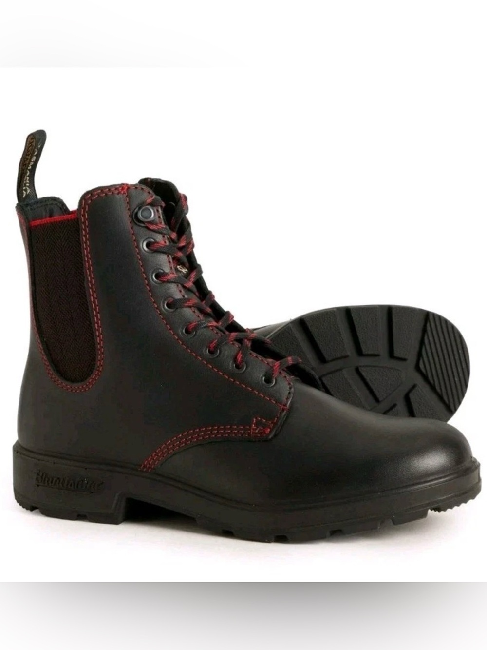 NEW BLUNDSTONE Red/Black originals lace up boots NWOB
